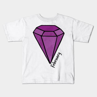 February Amethyst Birthstone Kids T-Shirt